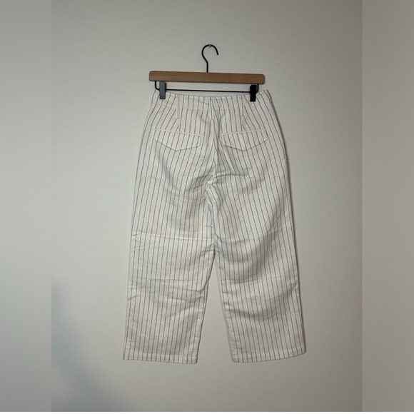 Rag and Bone - White Stripe Dylan Cropped Linen Pants - Size 2 - Picture 7 of 10